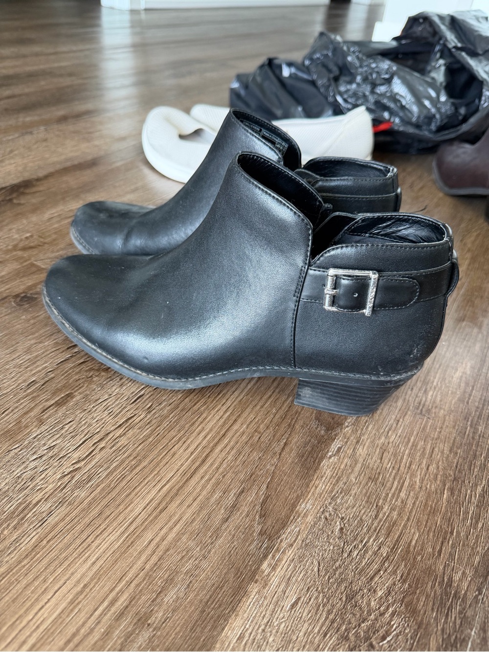 Vionic Black Slip-On Casual Shoe with Subtle Stitching